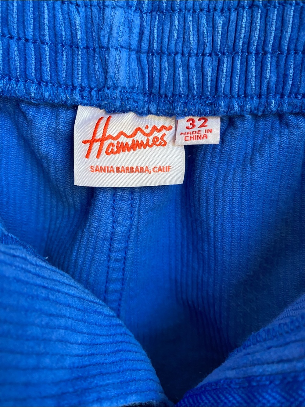 Hammies Electric Blue Corduroy High-Waist Women's Shorts - Picture 3 of 3
